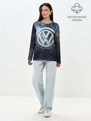 Лонгслив женский. Хлопок / Логотип Wolksvagen