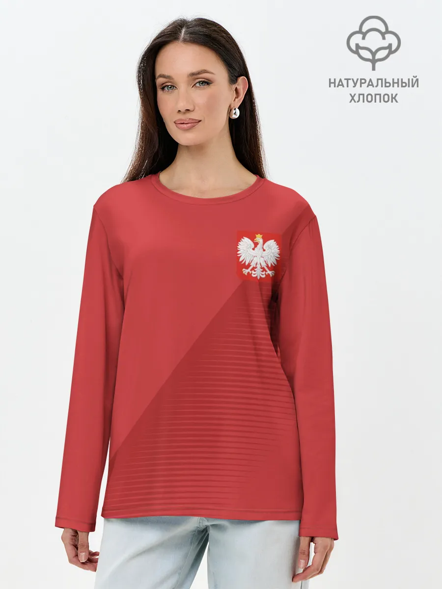 Лонгслив женский. Хлопок / Польша форма гостевая 2018