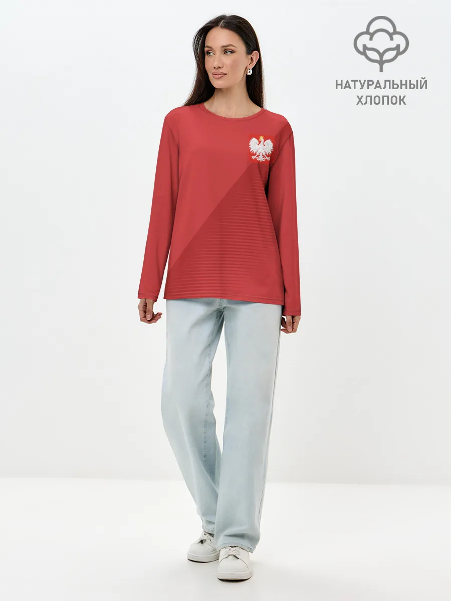 Лонгслив женский. Хлопок / Польша форма гостевая 2018