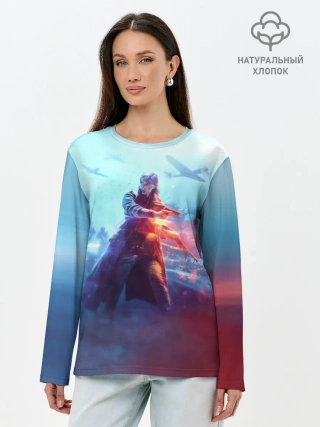 Лонгслив женский. Хлопок / Battlefield 5