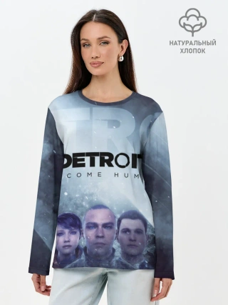 Лонгслив женский. Хлопок / Detroit become human