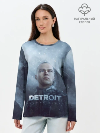 Лонгслив женский. Хлопок / Detroit become human