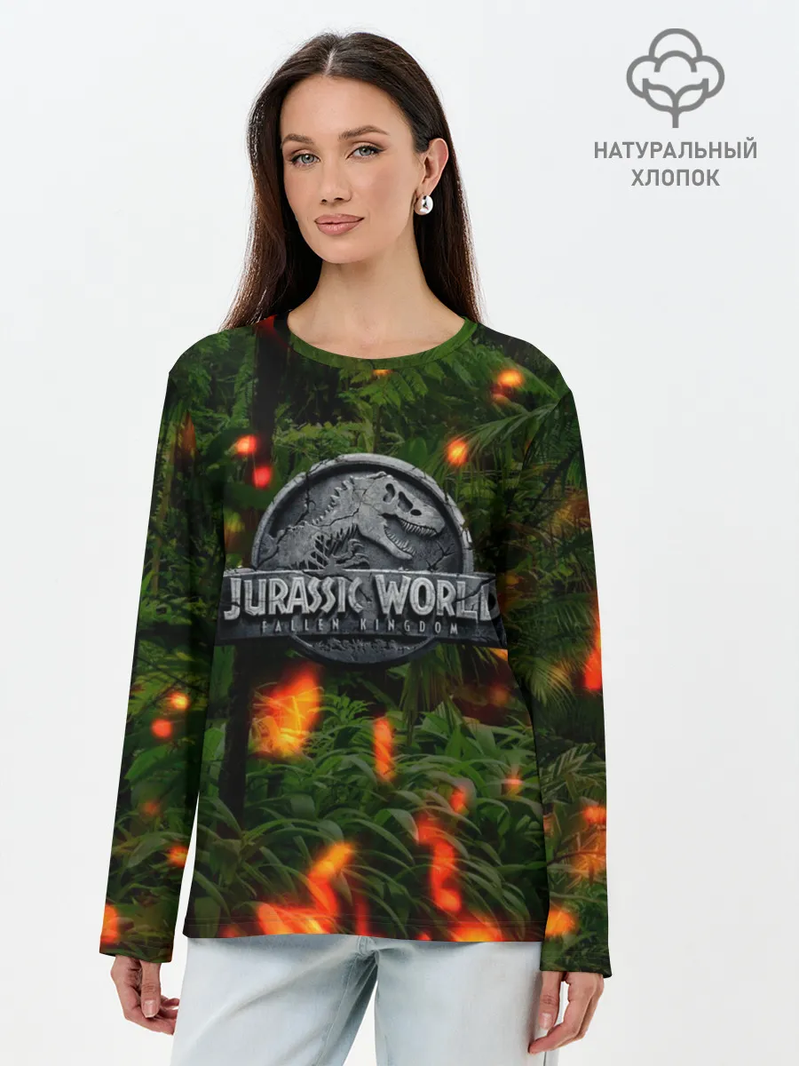 Лонгслив женский. Хлопок / мир юрского периода