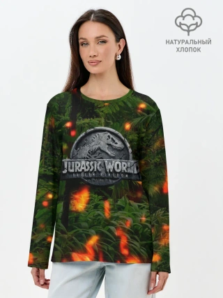 Лонгслив женский. Хлопок / мир юрского периода