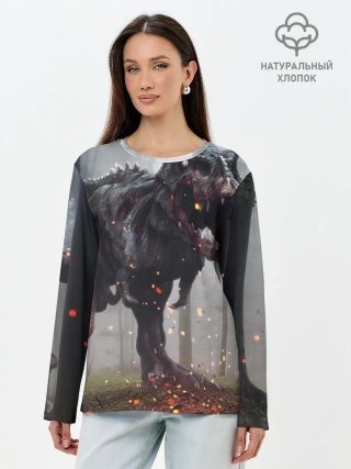 Лонгслив женский. Хлопок / мир юрского периода