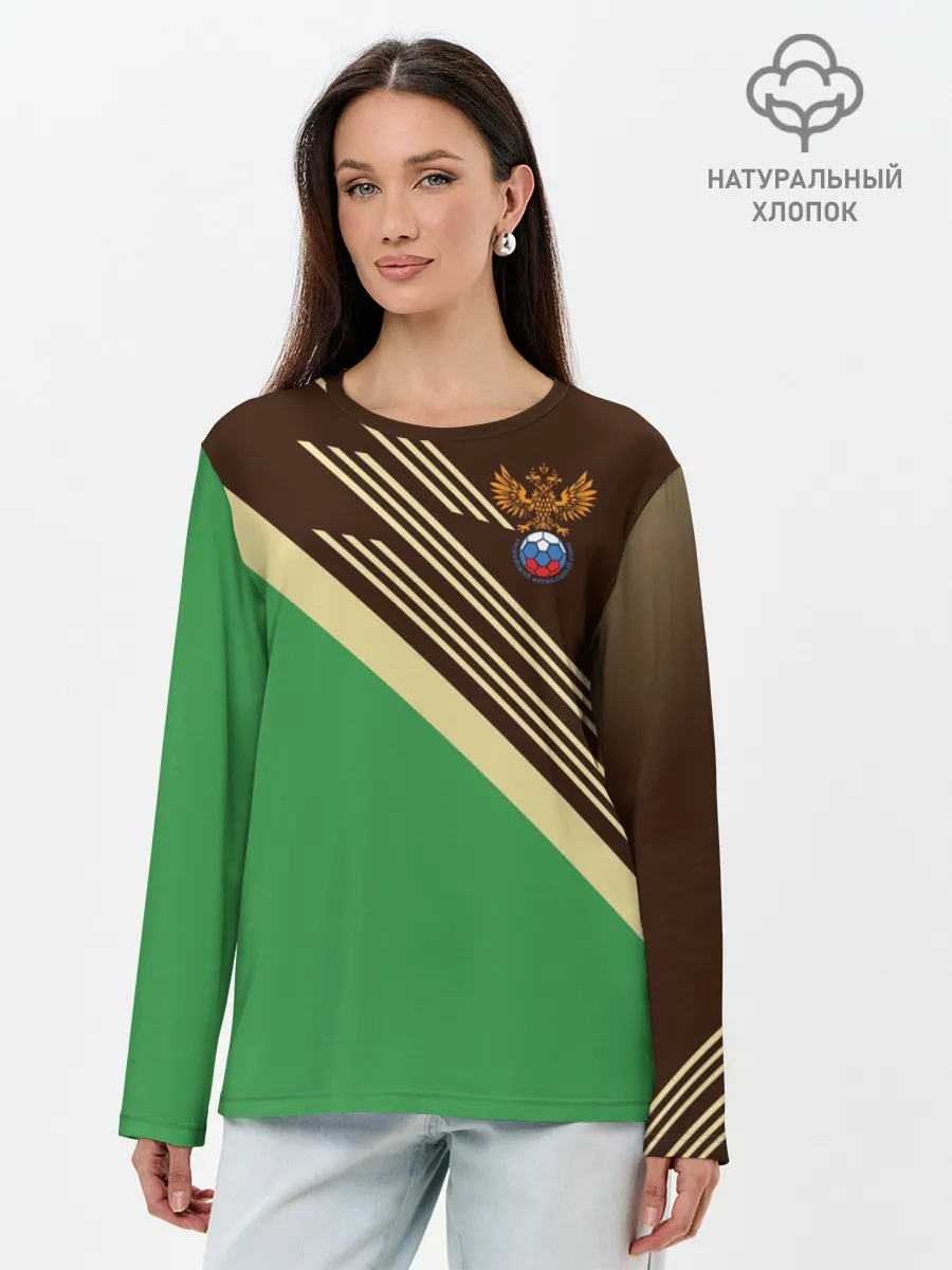 Лонгслив женский. Хлопок / КОМАНДА РОССИИ.