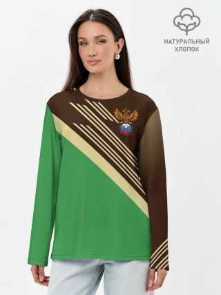 Лонгслив женский. Хлопок / КОМАНДА РОССИИ.