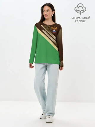 Лонгслив женский. Хлопок / КОМАНДА РОССИИ.