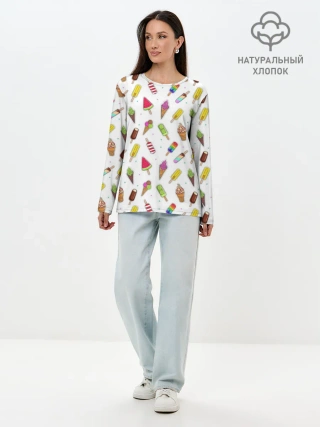 Лонгслив женский. Хлопок / Летний MIX