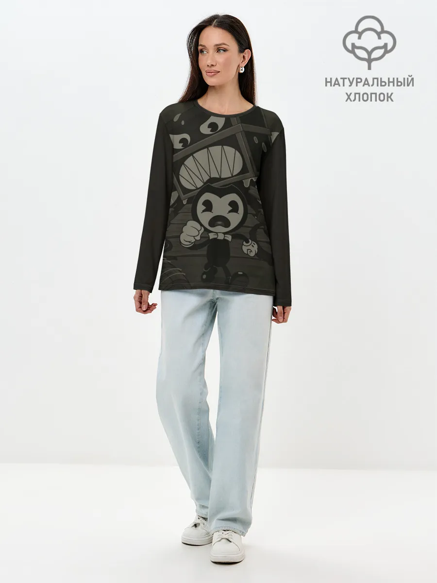 Лонгслив женский. Хлопок / Bendy and the ink machine