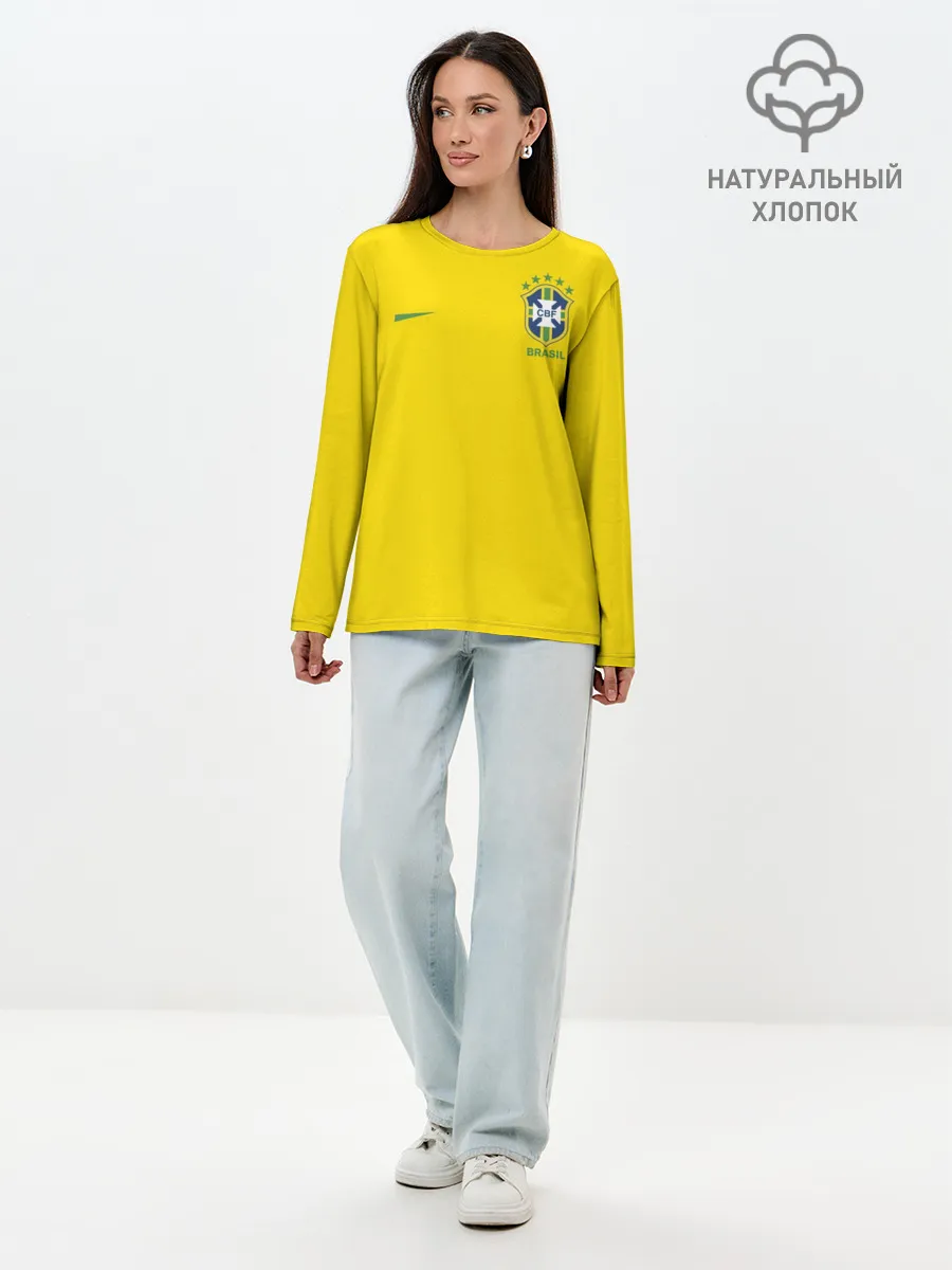 Лонгслив женский. Хлопок / Сборная Бразилии