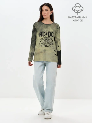 Лонгслив женский. Хлопок / AC DC