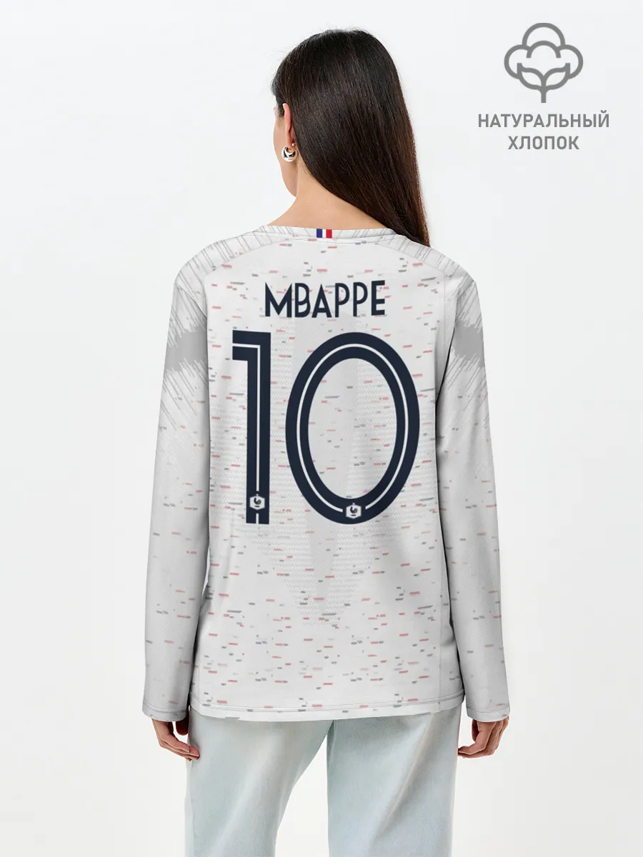 Лонгслив женский. Хлопок / Mbappe away WC 2018