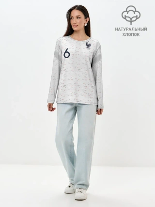 Лонгслив женский. Хлопок / Pogba away 2018 WC