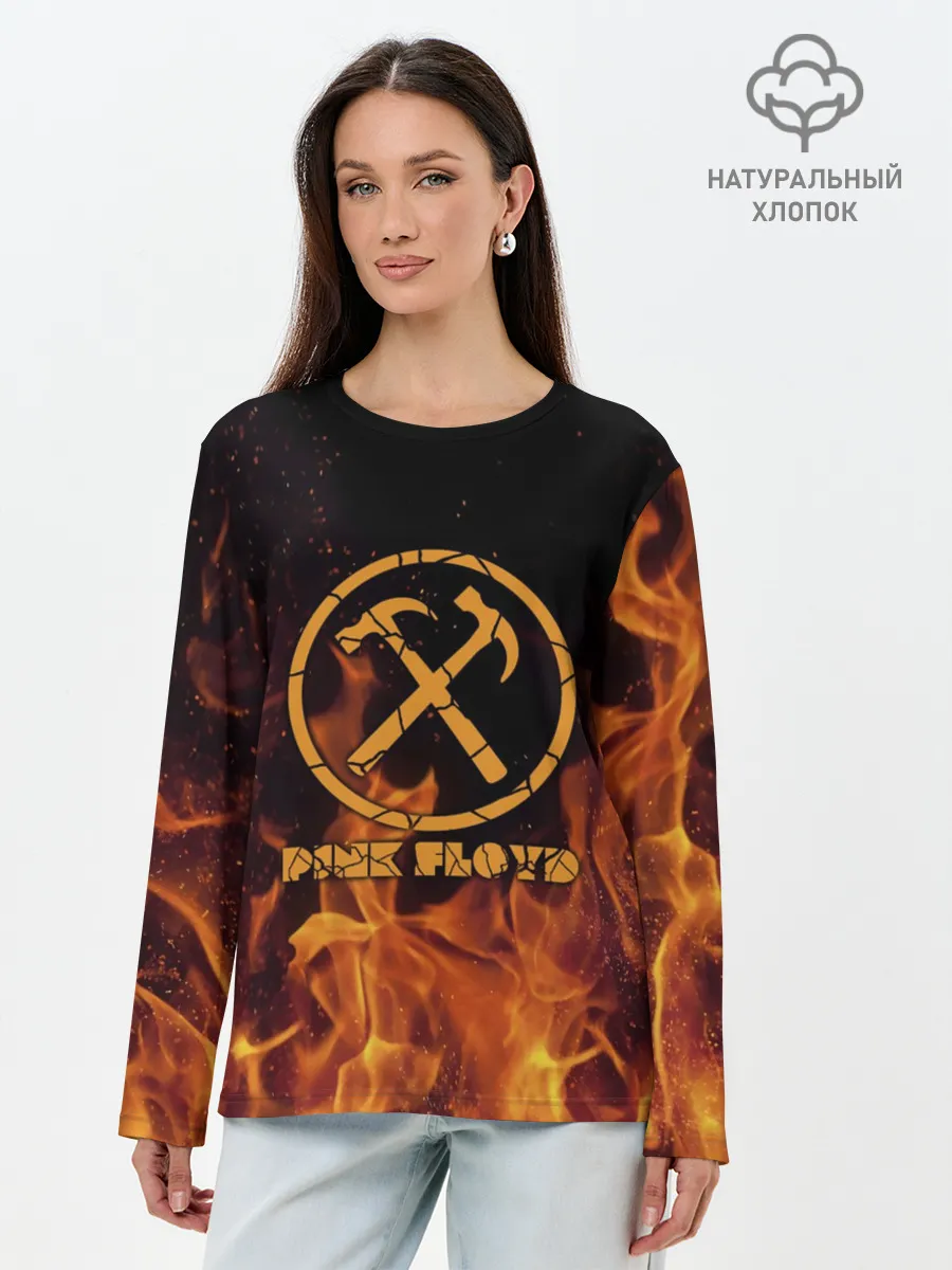 Лонгслив женский. Хлопок / Pink Floyd
