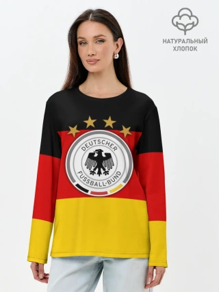 Лонгслив женский. Хлопок / Сборная Германии флаг
