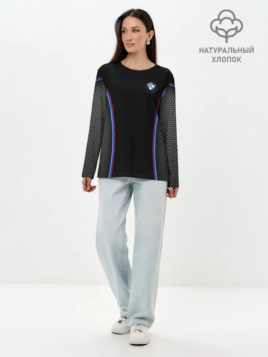 Лонгслив женский. Хлопок / BMW Sport