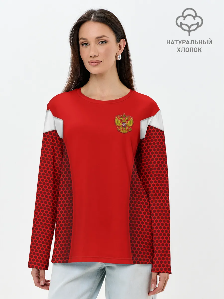Лонгслив женский. Хлопок / Россия чемпионат мира 2018