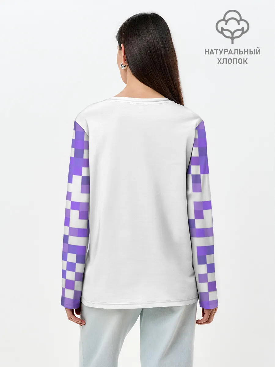Лонгслив женский. Хлопок / Аниме пикселы