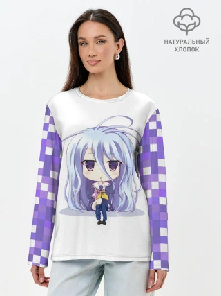 Лонгслив женский. Хлопок / Аниме пикселы