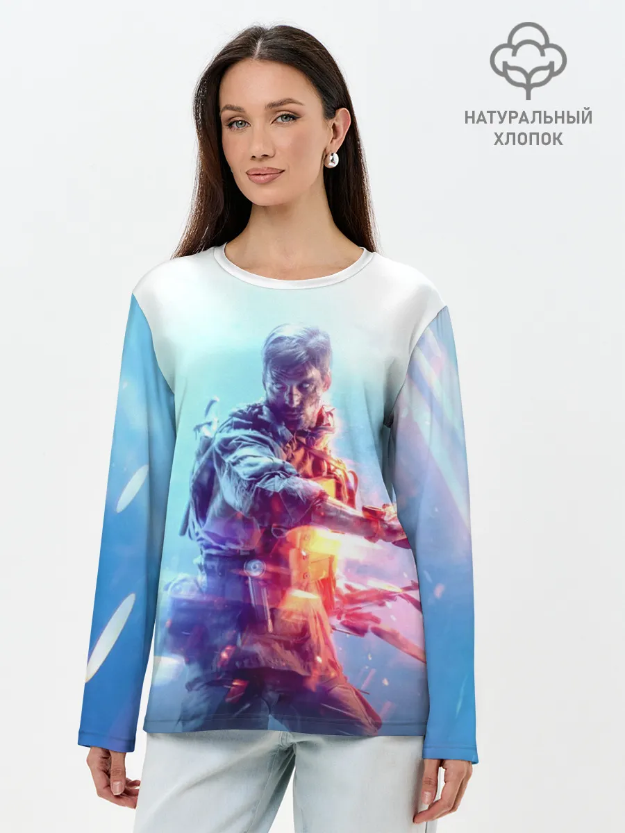 Лонгслив женский. Хлопок / Battlefield 5 Man