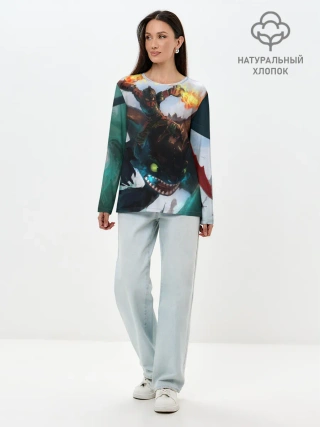 Лонгслив женский. Хлопок / как приручить дракона