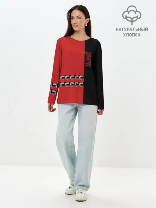 Лонгслив женский. Хлопок / Кровосток