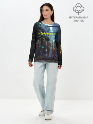 Лонгслив женский. Хлопок / Cyber Punk 2077