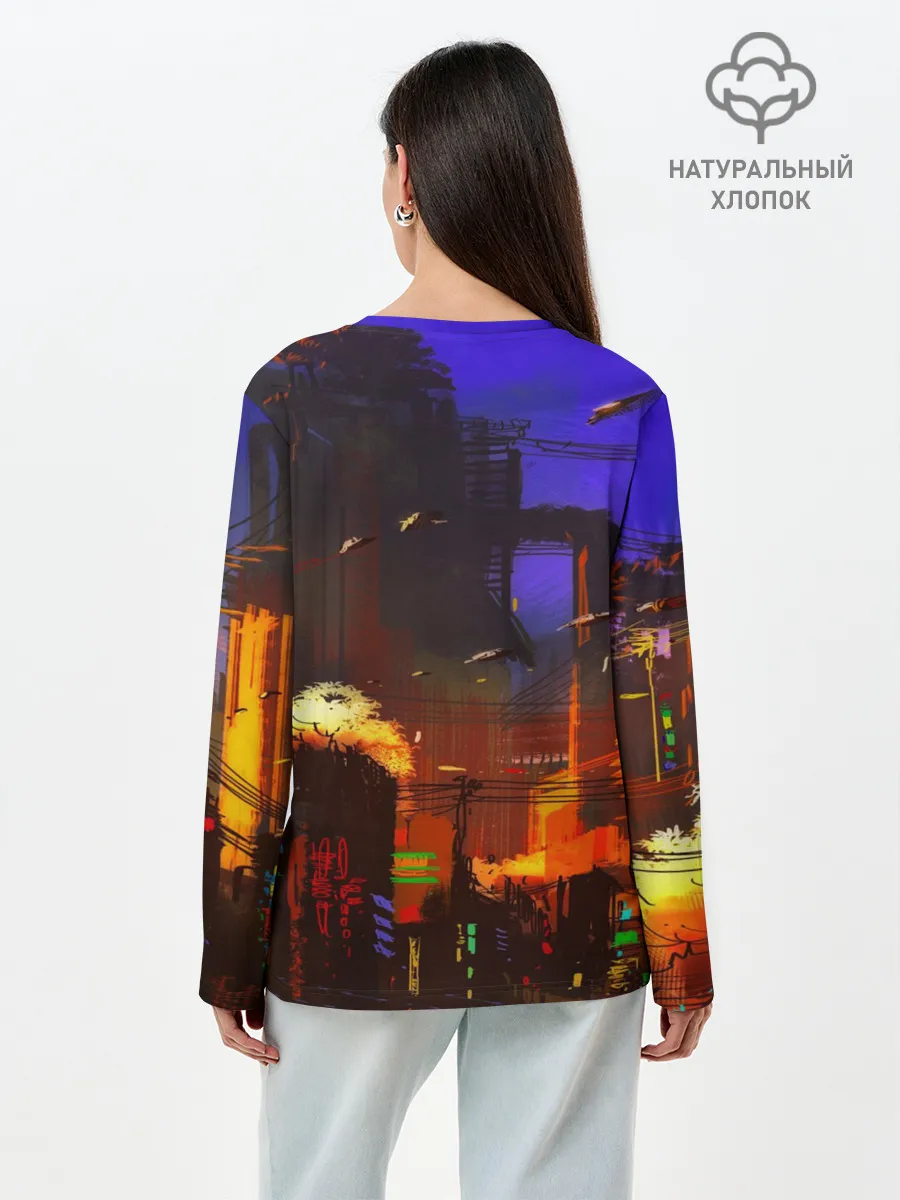 Лонгслив женский. Хлопок / Cyber Punk 2077
