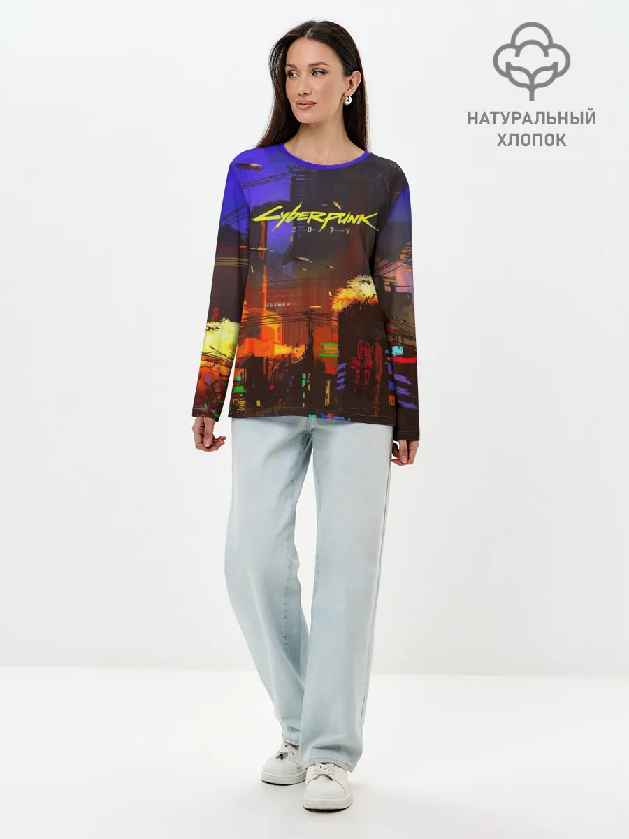 Лонгслив женский. Хлопок / Cyber Punk 2077