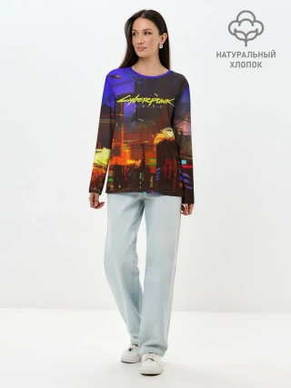 Лонгслив женский. Хлопок / Cyber Punk 2077