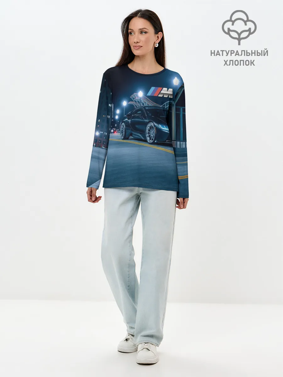 Лонгслив женский. Хлопок / BMW.