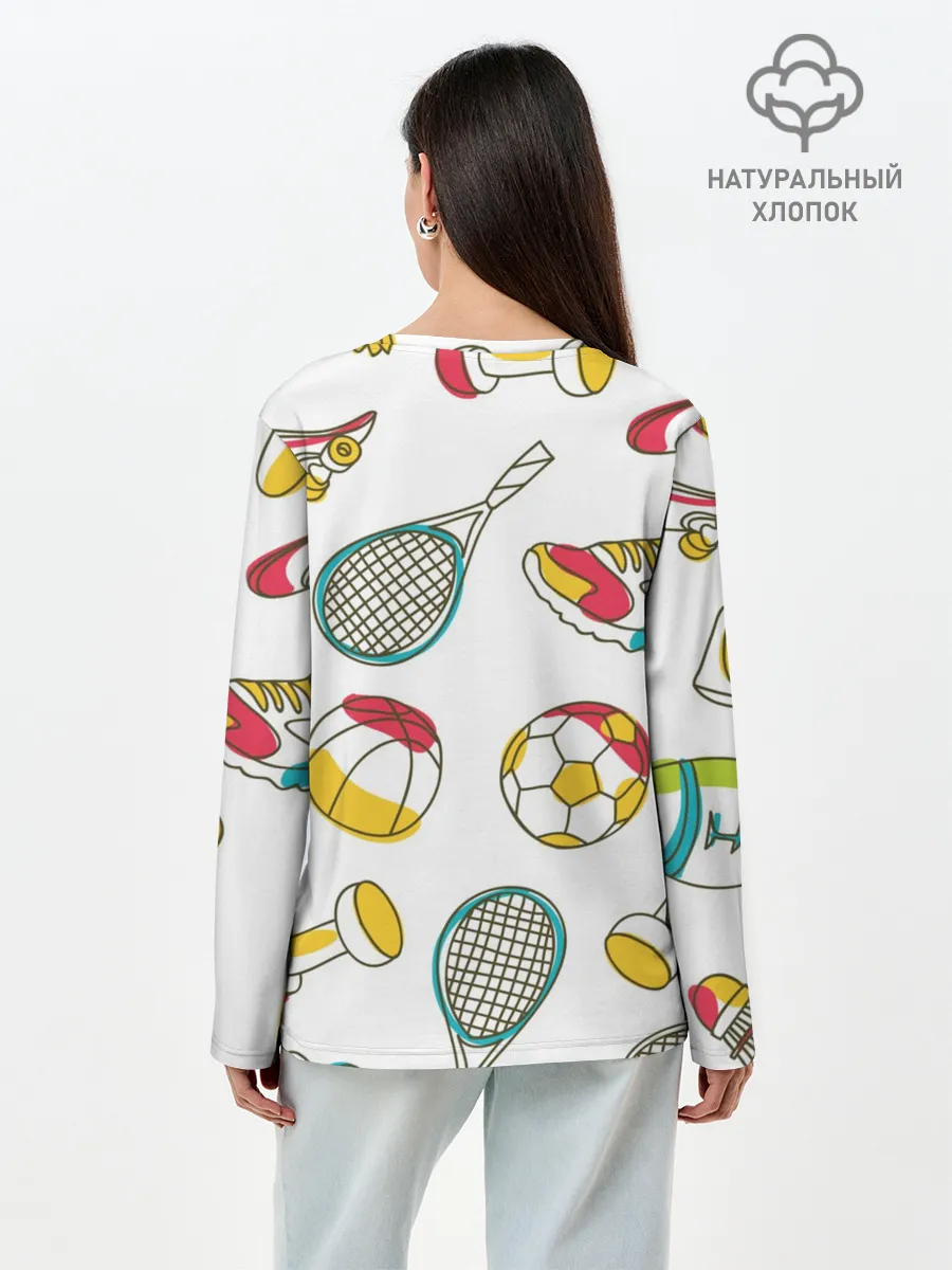 Лонгслив женский. Хлопок / Спорт