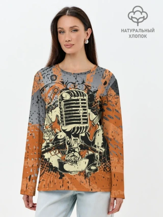 Лонгслив женский. Хлопок / Microphone