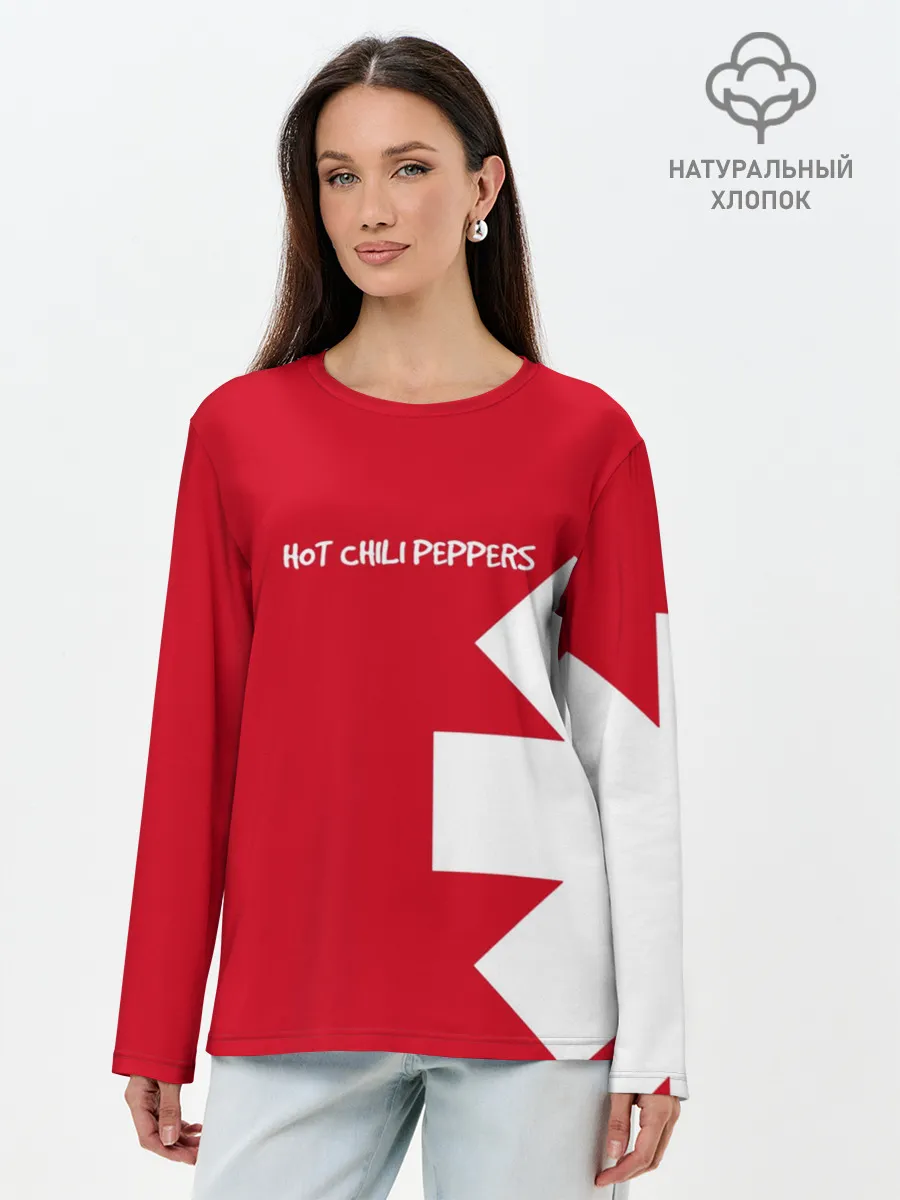 Лонгслив женский. Хлопок / Red Hot Chili Peppers