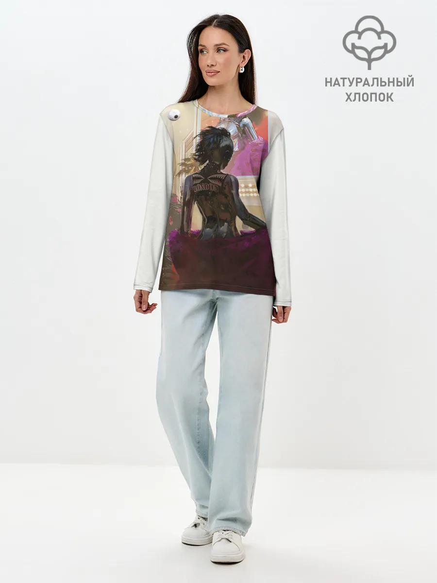 Лонгслив женский. Хлопок / Lady. Cyberpunk 2077