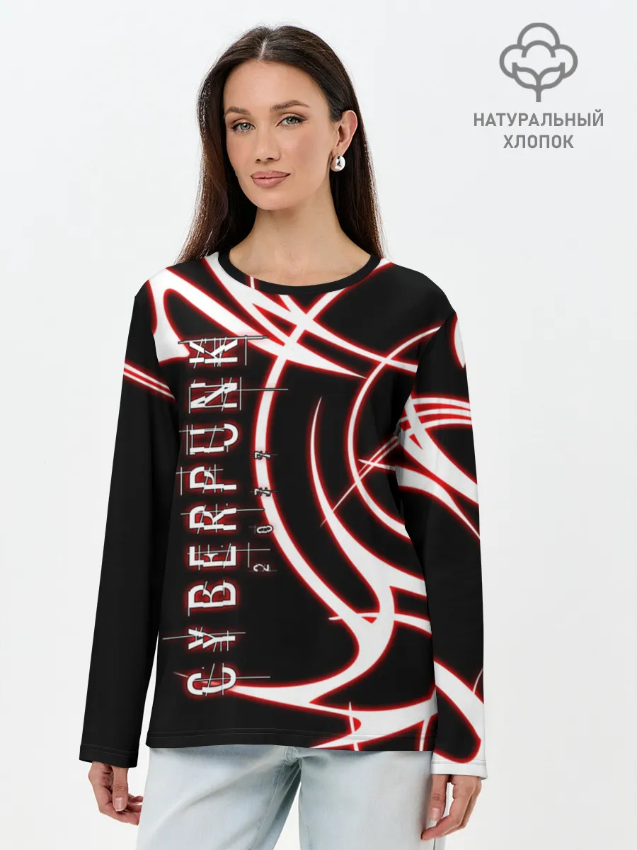 Лонгслив женский. Хлопок / Cyberpunk 2077