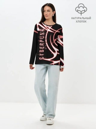 Лонгслив женский. Хлопок / Cyberpunk 2077