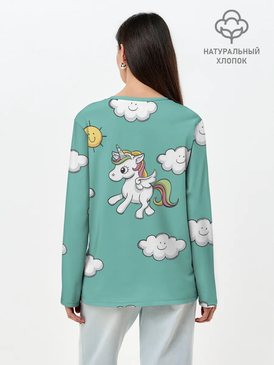 Лонгслив женский. Хлопок / Love of Unicorns