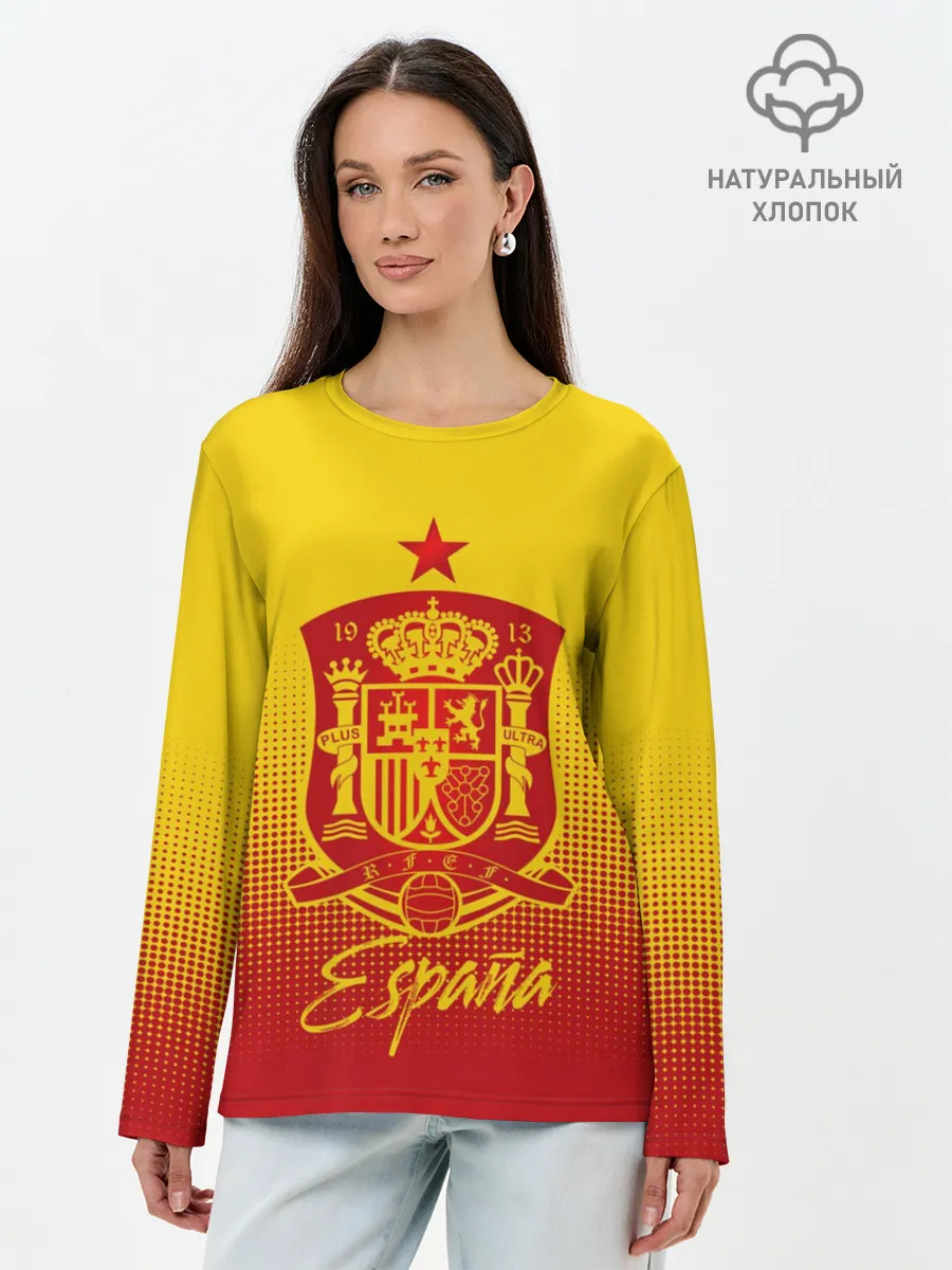 Лонгслив женский. Хлопок / Сборная Испании