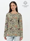 Лонгслив женский. Хлопок / Wild animals