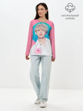 Лонгслив женский. Хлопок / V