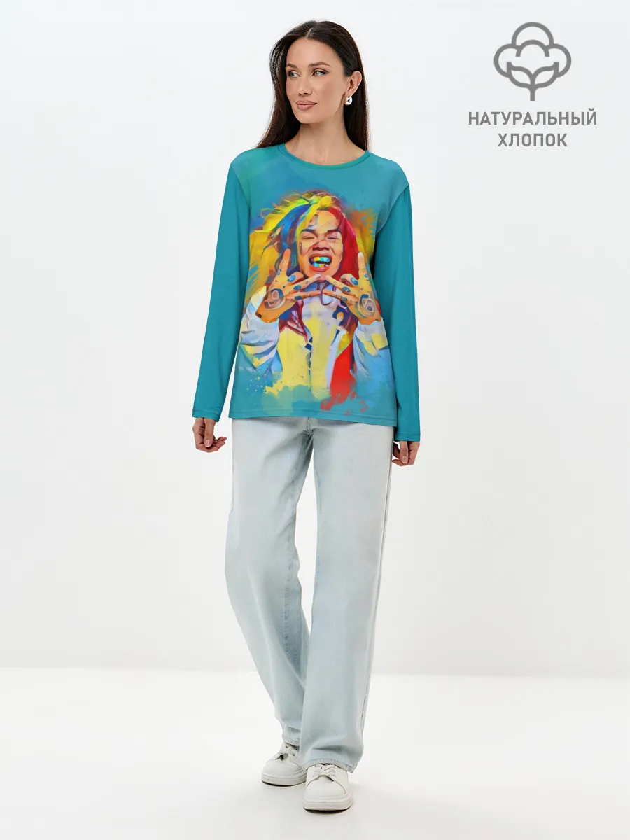 Лонгслив женский. Хлопок / 6IX9INE PAINTS