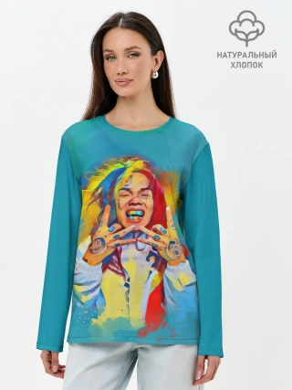 Лонгслив женский. Хлопок / 6IX9INE PAINTS