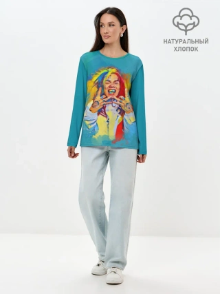 Лонгслив женский. Хлопок / 6IX9INE PAINTS