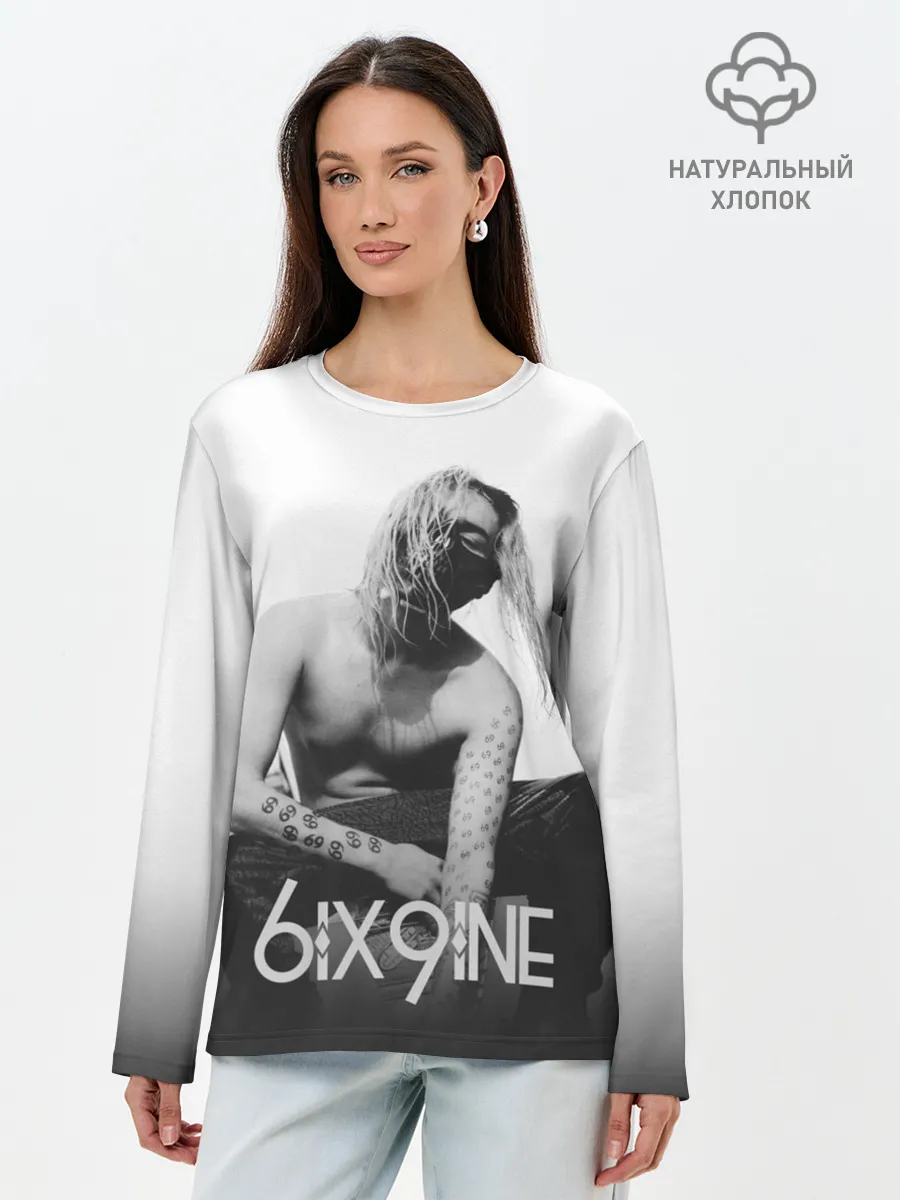 Лонгслив женский. Хлопок / 6IX9INE