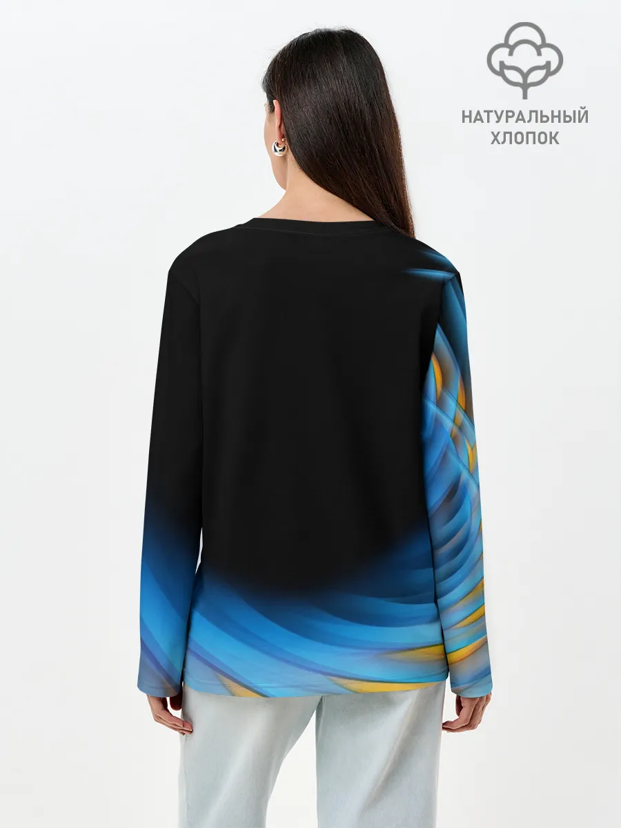 Лонгслив женский. Хлопок / Россия спорт