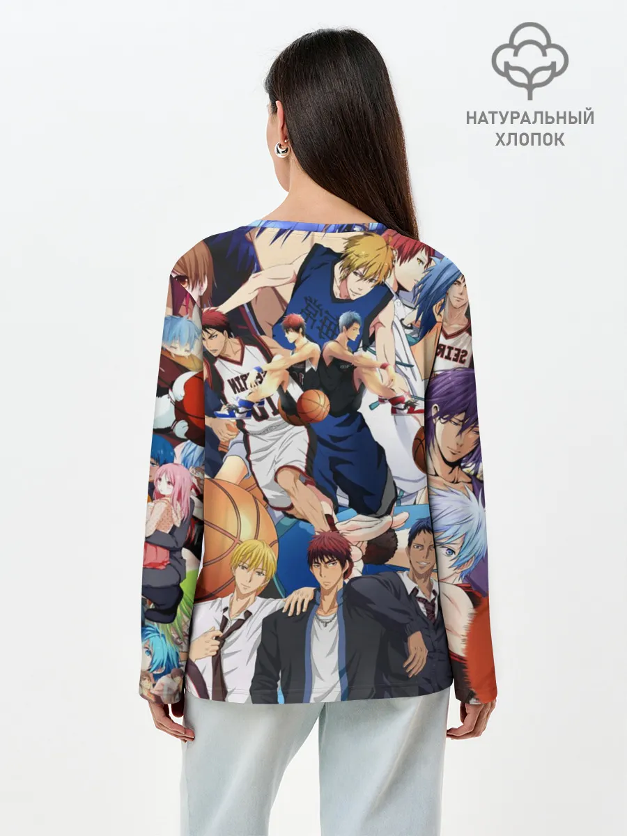 Лонгслив женский. Хлопок / Kuroko no Basket паттерн