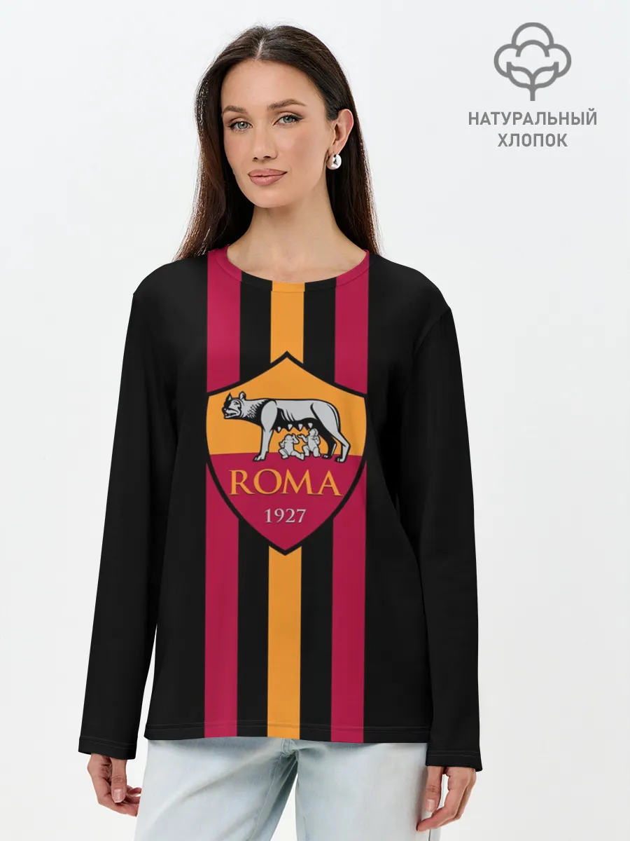 Лонгслив женский. Хлопок / FC Roma Lines