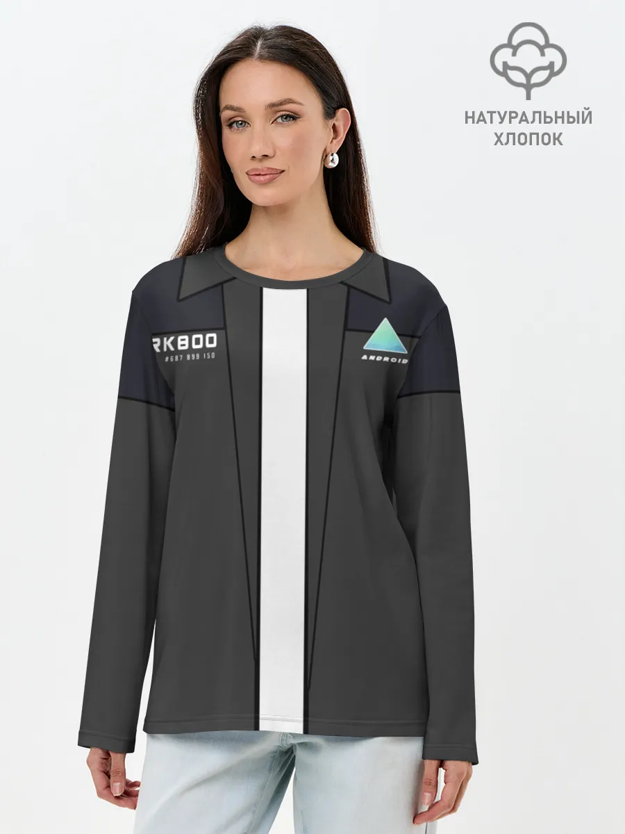 Лонгслив женский. Хлопок / RK800 без галстука